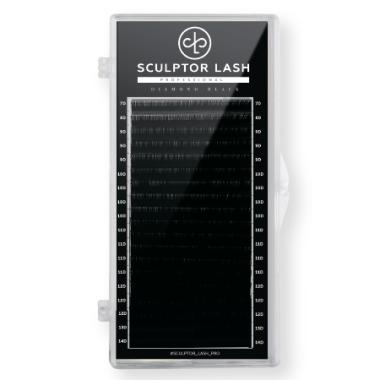 Ресницы Sculptor Lash "Diamond black", mix (7-13), черные,18 линий
