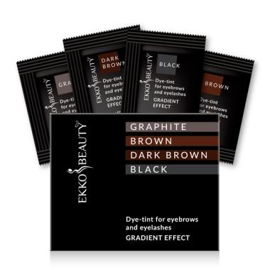 Набір Фарби-тінт Ekko Beauty Gradient Effect для брів та вій (4 саші)