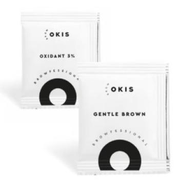 Крем-фарба Okis Brow з екстрактом хни в саше + окислювач, 2*5 мл