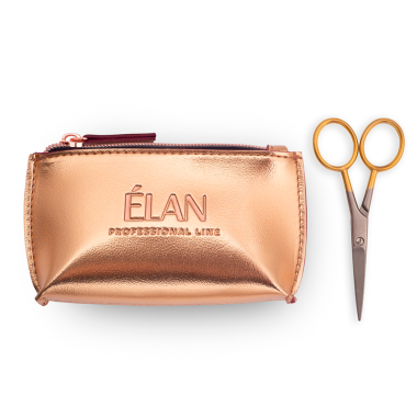 Ножницы для бровей Elan Gold с брендированной косметичкой