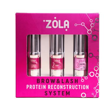Набор составов Zola Brow&Lash Protein Reconstruction System для ламинирования, 3*10 мл
